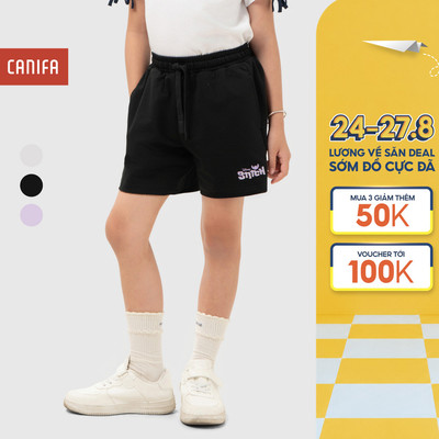 Quần short bé gái CANIFA cạp chun in hình 1BS26S010