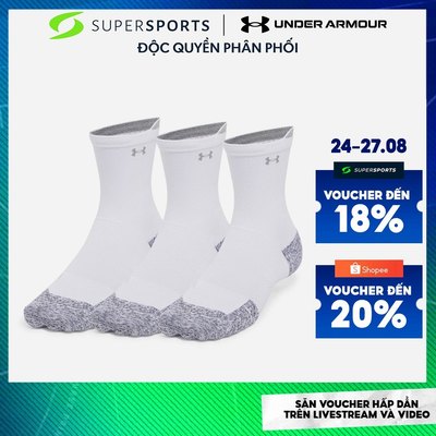 Vớ Thể Thao Under Armour Ad Run Cushion (3 Đôi) - Trắng - 1387043-101 delete price ADS16
