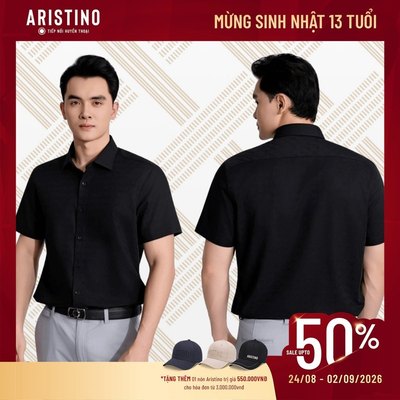 Áo Sơ Mi Nam Aristino Business chất vải trơn mịn, nhẹ phù hợp đi làm, đi chơi, sự kiện 1SS033AS2