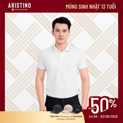 Áo polo ngắn tay ARISTINO Slim Fit màu sắc nam tính Seawool Polyester thoáng khí APS072EC