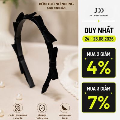Bờm Nơ Nhung Thanh Lịch PK2604. Phụ Kiện Tóc Nữ Tính, Tiểu Thư, Dễ Phối Đồ Thiết Kế Bởi JM Dress Design