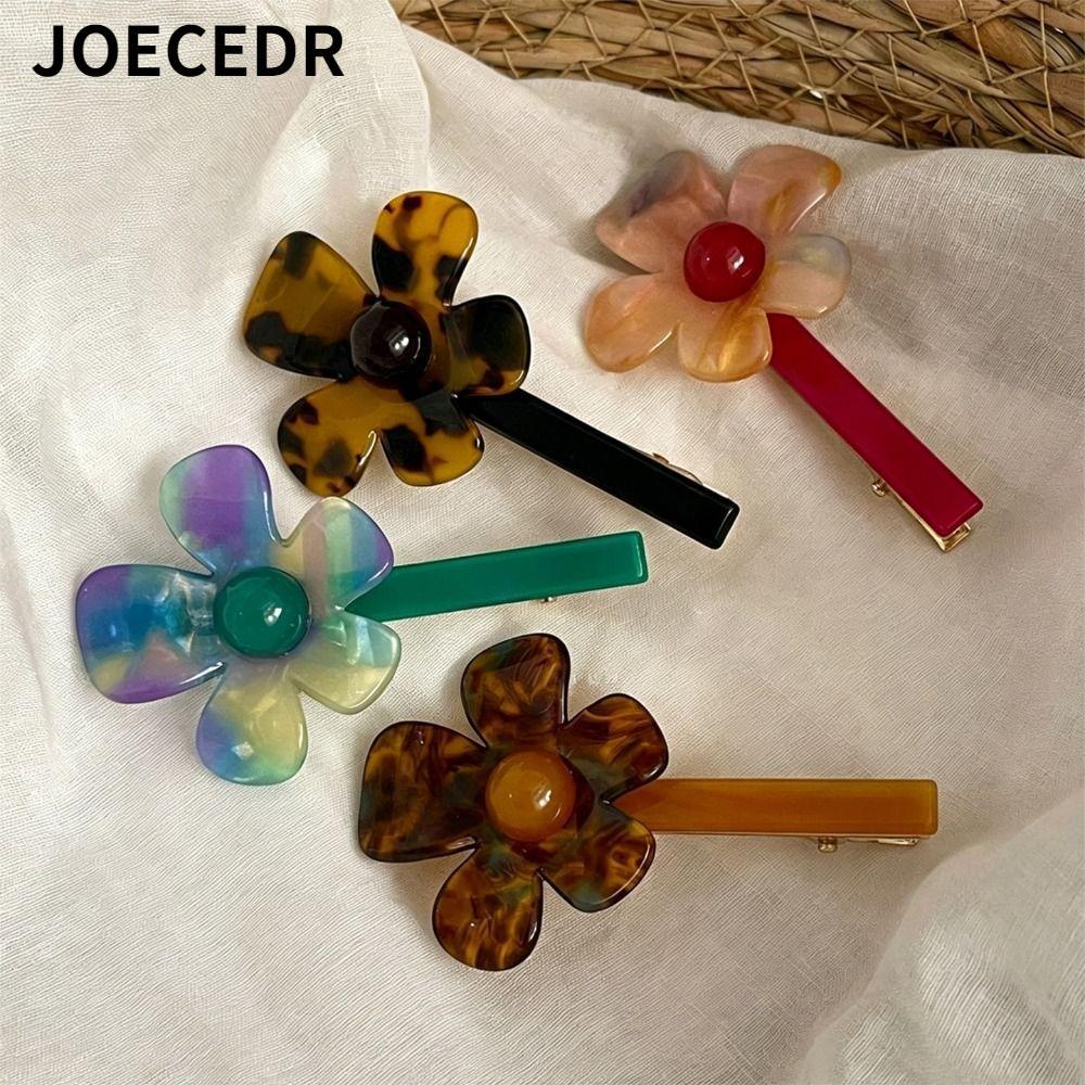 JOCEDR 2 Kẹp Tóc Acetate, Kẹp Tóc Hoa Hình Hoa Acetate, Kẹp Tóc Mỏ Vịt Màu Sắc Tính Khí Kẹp Tóc Mỏ V