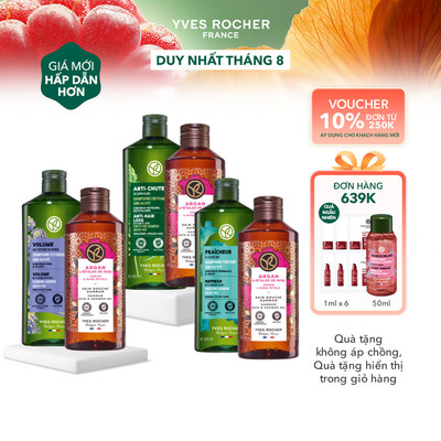 Combo dầu gội không sulfate Yves Rocher và sữa tắm hương hoa hồng 300mlx400ml