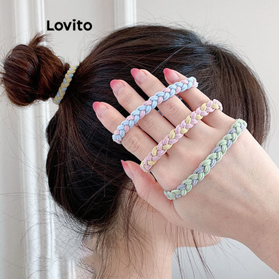 Dây buộc tóc Lovito màu trơn phong cách thường ngày cho nữ LFA16163