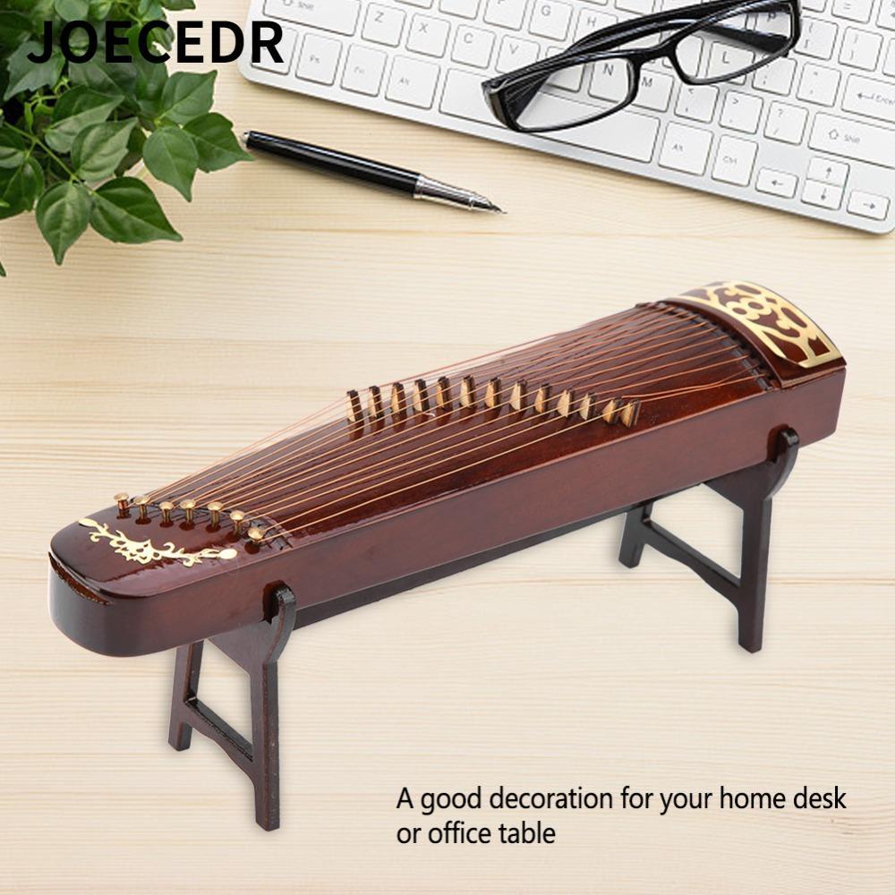 Mô hình Guzheng thu nhỏ JOCEDR, Tượng Guzheng Trung Quốc di động màu nâu, Màn hình Guzheng Mini bằng