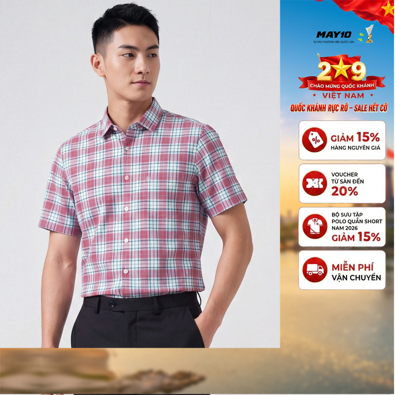 Áo Sơ mi nam cộc tay May 10 form RegularFit mã 010126005 #1