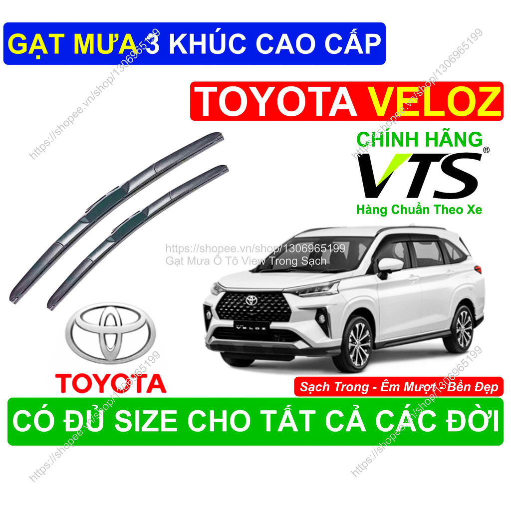 Gạt Mưa 3 Khúc Cao Cấp, Gạt Mưa Kính Lái Toyota Veloz Cross, Cặp Gạt Mưa Kính Lái Toyota Veloz Cross
