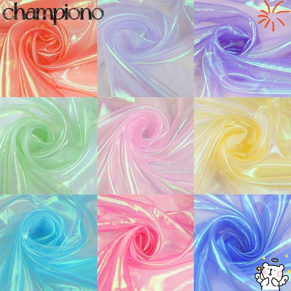 CHAMPIONO Organza Vải, Vải tuyn Laser Trong Suốt Sáng Bóng, Chất Liệu Thủ Công Mỏng Organza Váy Vải 