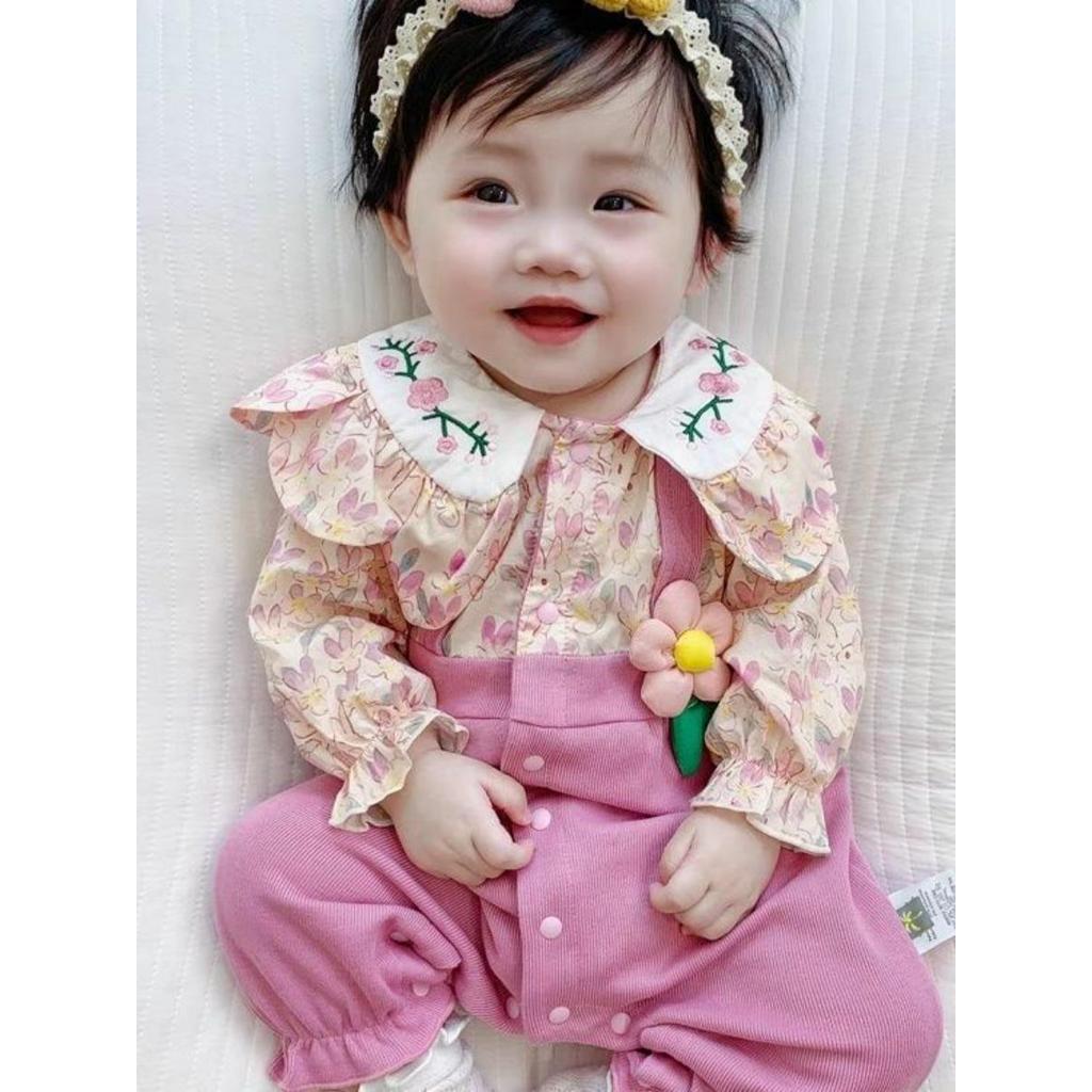 Quần Áo Nữ Mùa Xuân Cho Bé 1 Tuổi Một 9 Bảy 7 Tám 8 Sáu 10 Mười Tháng Quần Áo Bé Gái Liền Quần Mùa X