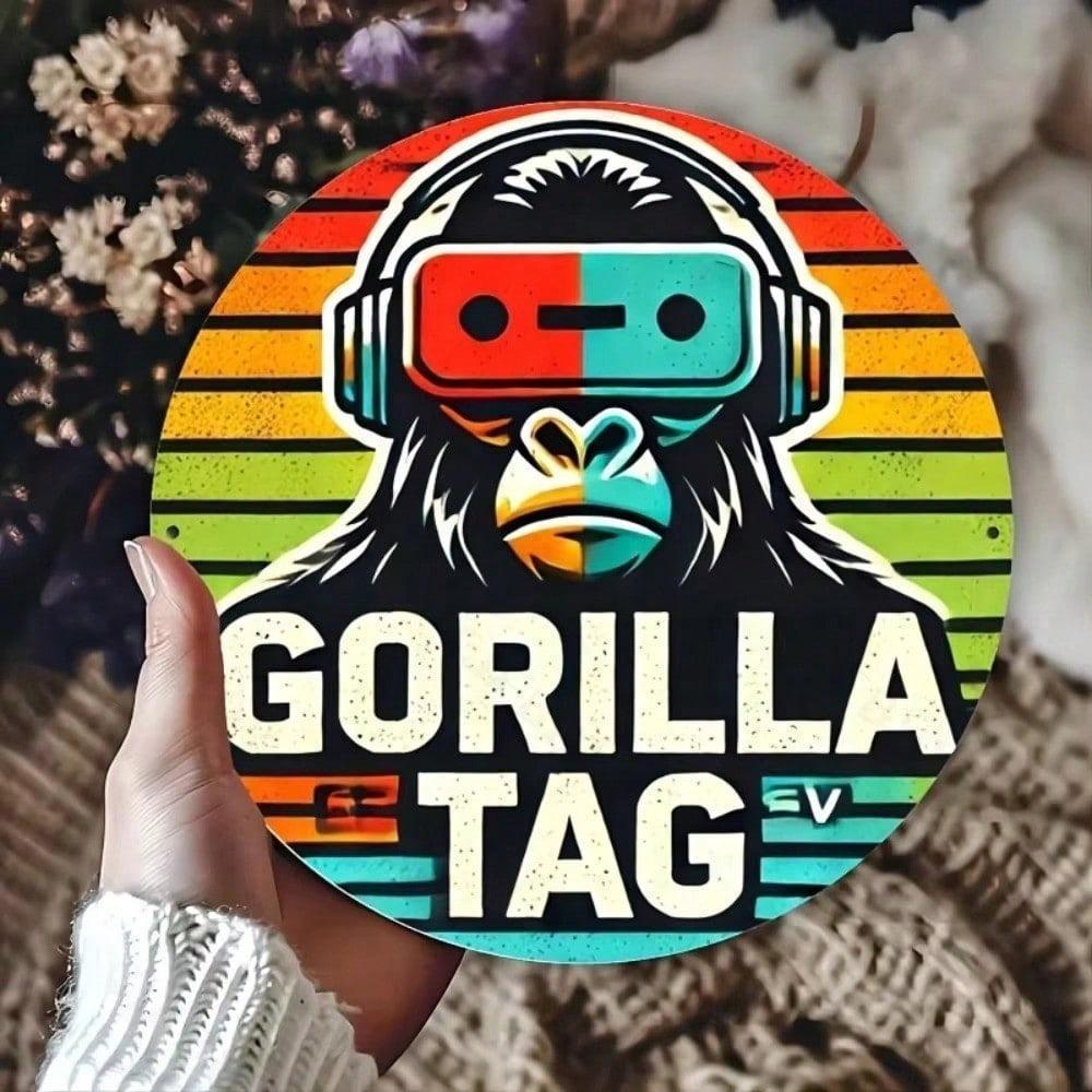 HELLOYOUNG Gorilla Tag Nhôm Treo Tường Nghệ Thuật Ký Tròn Cho Nhà Bar Cafe