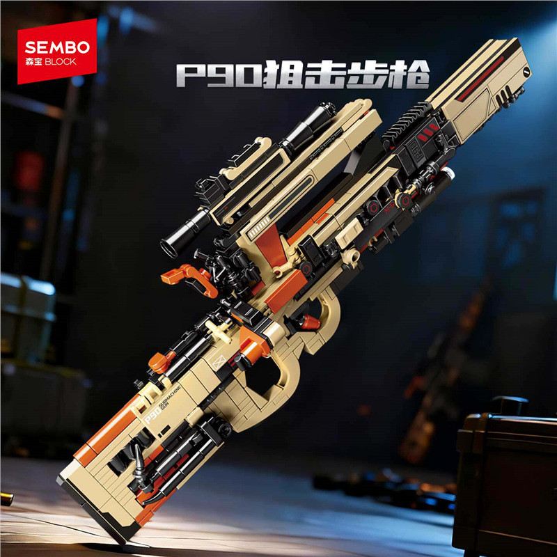 SEMBO Khối xây dựng Survival War 8 trong 1 P90 Súng trường bắn tỉa Lắp ráp Quà tặng đồ chơi
