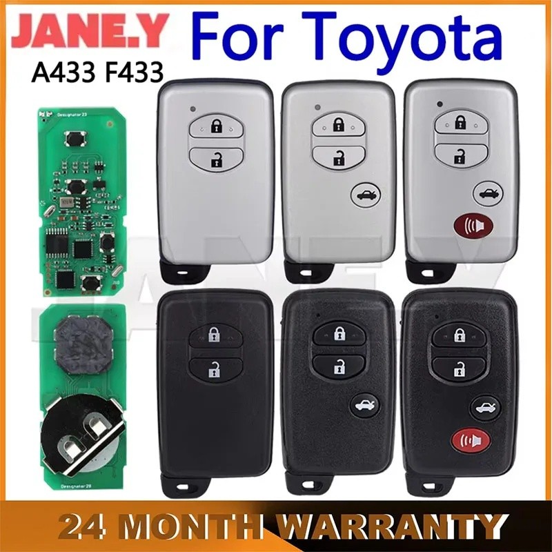HZY A433 F433 Chìa Khóa Xe Ô Tô Chìa Khóa Thông Minh Fob Dành Cho Xe Toyota Land Cruiser Prado Camry