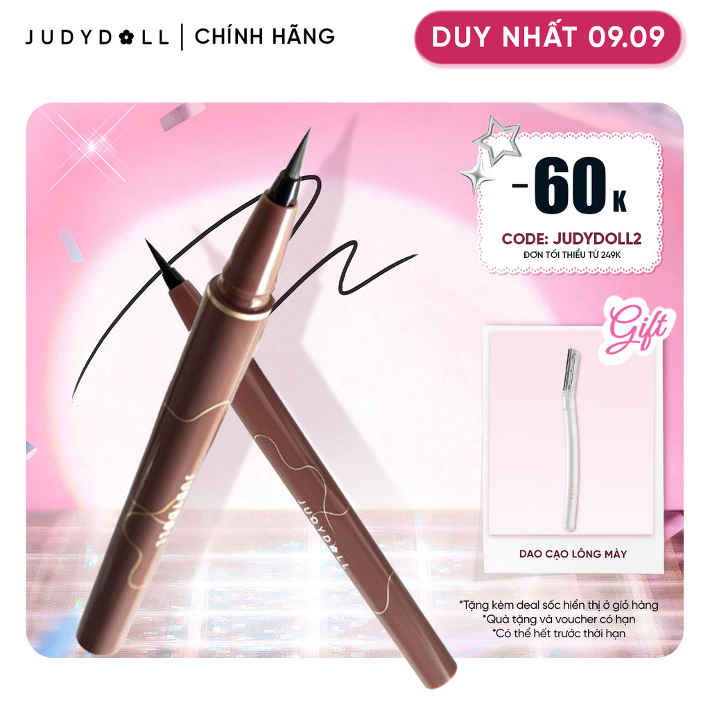 JUDYDOLL Bút kẻ mắt nước Siêu mảnh Slim liquid eyeliner Chống nước Lâu trôi Không lem 0,014mm