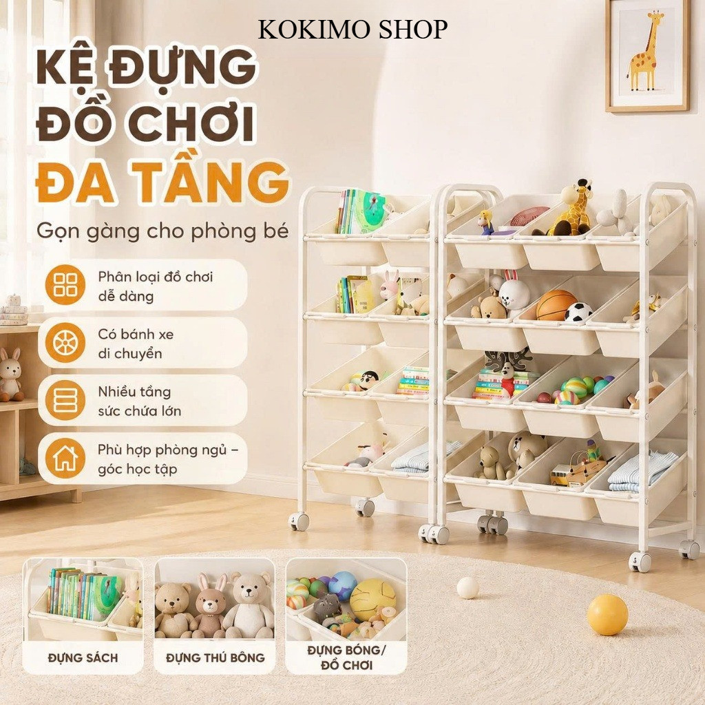 (LOẠI ĐẸP)KỆ ĐỂ SÁCH GIÁ CHIA ĐỒ CHƠI CHO TRẺ EM YTC HOUSE AMIZIN