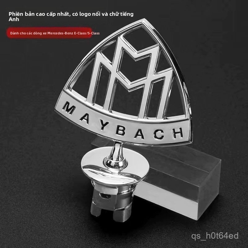 Logo xe Mercedes Maybach kim loại S480 S560 S450 GLS480, độ xe S E C cao cấp