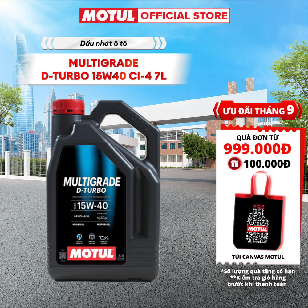 Dầu nhớt xe ô tô MOTUL MULTIGRADE D-TURBO 15W40 CI-4 7L VN