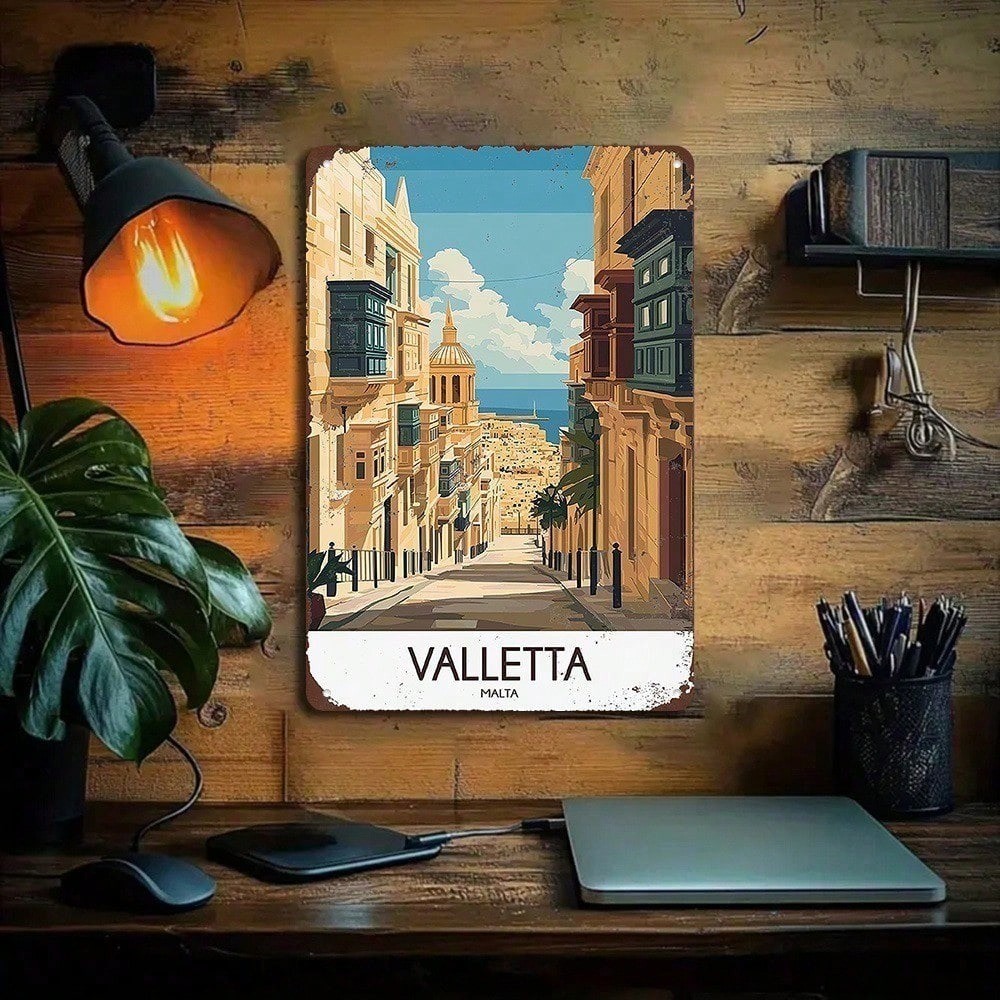 CIFbuy Vintage Malta Street Metal Sign 2D Poster Trang trí tường