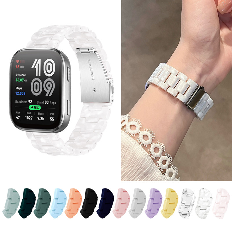 Dây đeo thay thế nhựa màu kẹo cho Huami Amazfit Active3 Premium Bip 6 5pro 3pro GTR 4 3 pro GTS 4 Mi