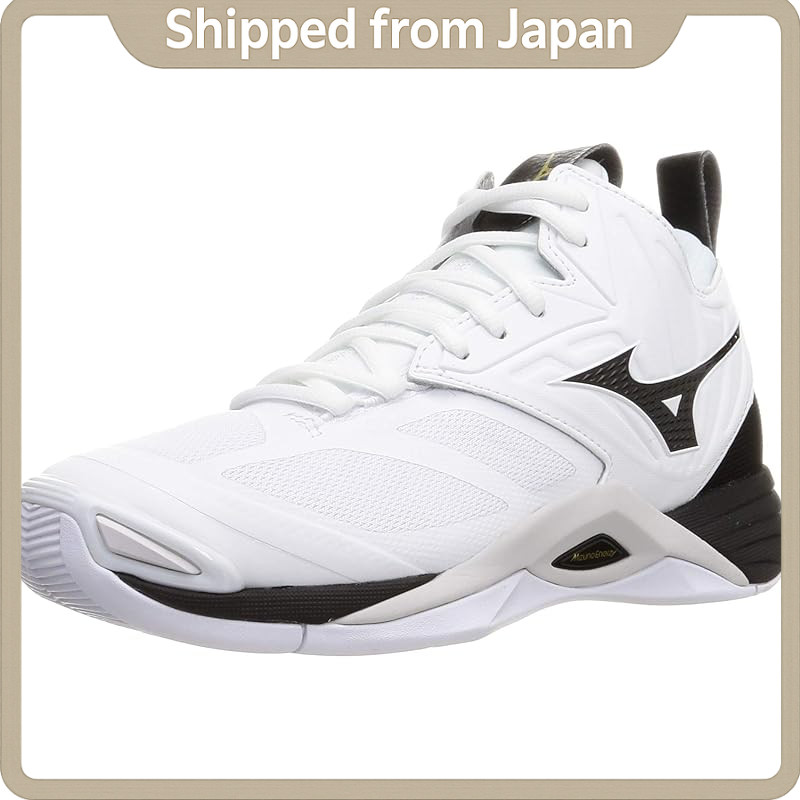 Mizuno Wave Momentum 2 MID Indoor Volleyball Shoes - White/Black/Gold - Various Sizes (25.0 cm to 31