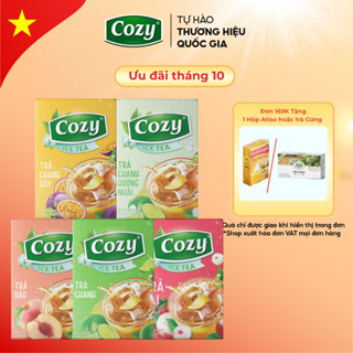 Combo Mix 5 Hộp 5 Vị Trà Hòa Tan Cozy Trà Đào, Chanh, Vải, Chanh Dây, Chanh Hương Nhài Thơm Ngon