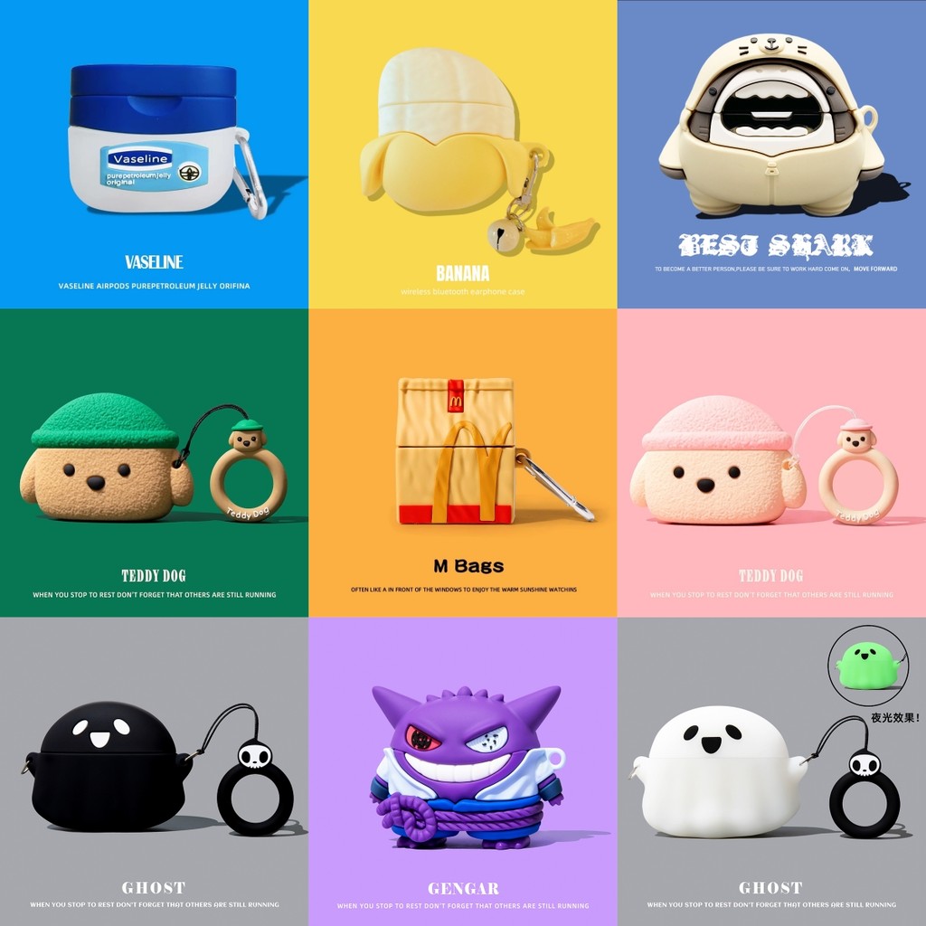 For Bose QuietComfort Ultra 2 Case 3D Cute Teddy Ghost Shark Bose QuietComfort Ultra Silicone Soft C