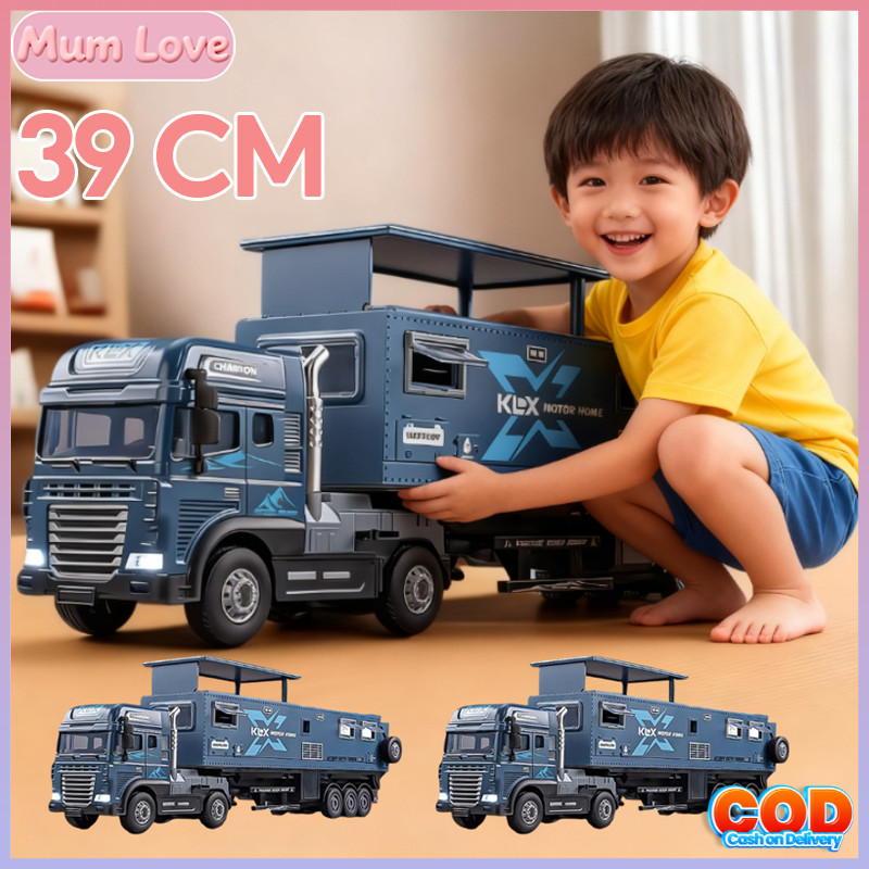 39CM Xe Ô Tô Đồ Chơi Cắm Trại KHỔNG LỒ, Chất Liệu Hợp Kim Cao Cấp, Có âm Thanh Và ánh Sáng, Quà Sinh Nhật Cho Bé Trai