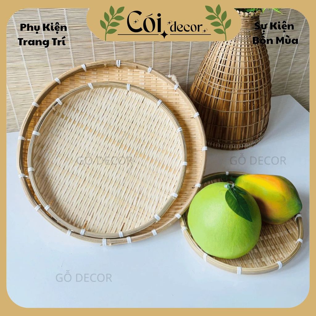 Mẹt mây tre đan size 15-50cm, mẹt tầng, trang trí decor lễ tết ,đựng đồ bếp, đồ ăn cho quán ăn, quán nhậu