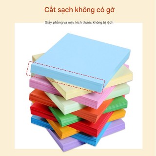 Y6B8 Giấy màu 160 gsm gấp hoa, origami, in ấn ( 10 màu tổng 100 tờ) nhiều kích thước YOLAR