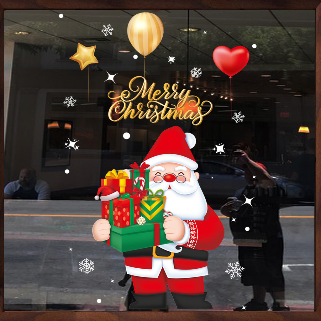 Decal Noel Dán Kính Ông Già Noel Và Hộp Quà Trang Trí Cửa Sổ - Decal Noel 2026