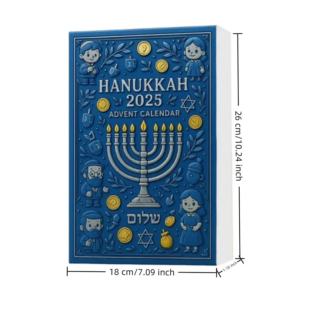 Hanukkah Advent Calendar 2025, 24-Day Christmas Countdown Calendar Ornaments

