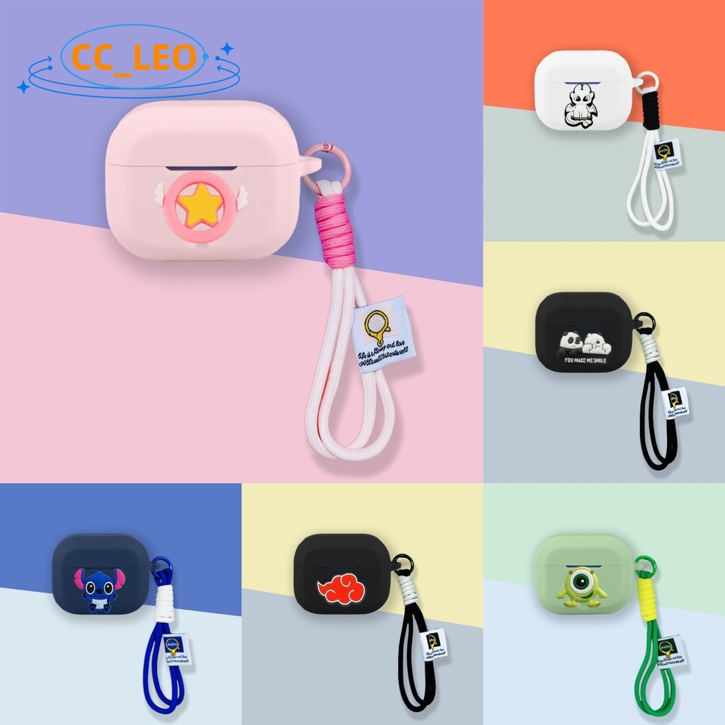 Suitable for OPPO Enco Buds 3s Case Silicone Soft Case Cute Panda Cartoon Lanyard Shockproof Shell P