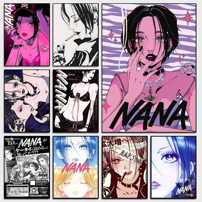 Anime N-NANA Shoujo Manga Cổ Điển Poster Không Khung Tranh Canvas Nghệ Thuật Treo Tường Cho Phòng Kh