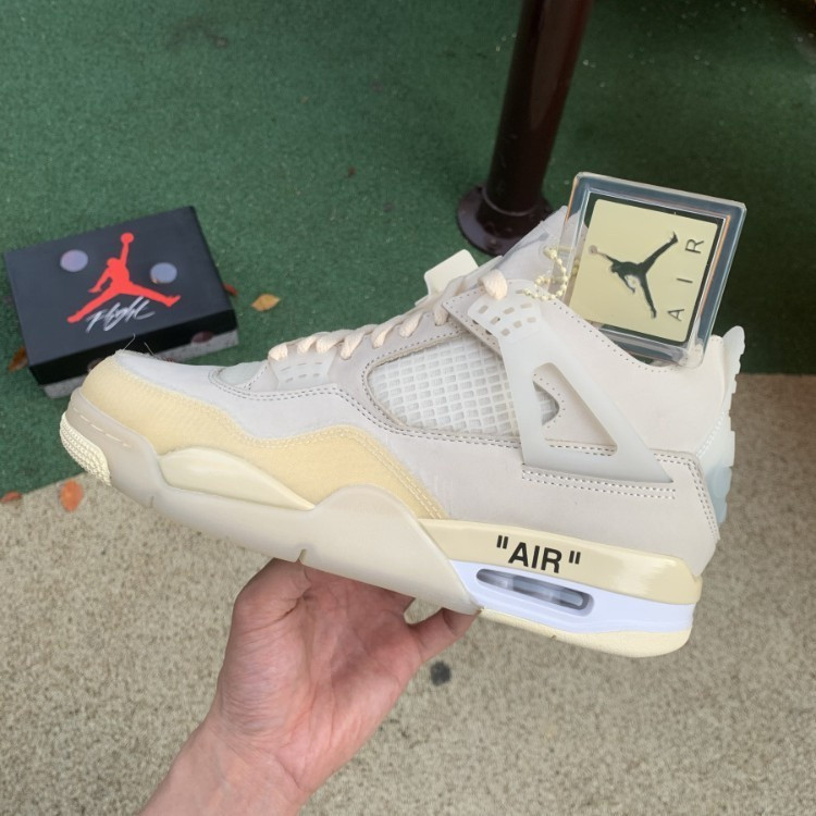 Off White Venta Hot Air 4 x Off White AJ4 OW White Vela Giày bóng rổ nam CV9328 100