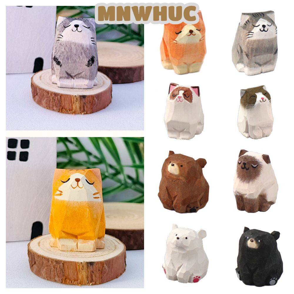 MNWHUC Khắc Tượng Mèo, Đồ Chơi Trẻ Em Khắc Gỗ Gấu Tượng, Quà Tặng Gỗ Nghệ Thuật Thủ Công Trang Trí N