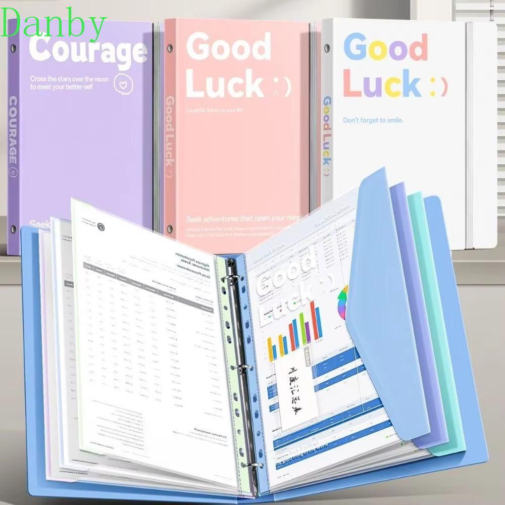 DANBY Loose Leaf File Folder, A4 INS Exam Paper Storage Bag, Túi đựng hồ sơ trong suốt đơn giản Bảo 