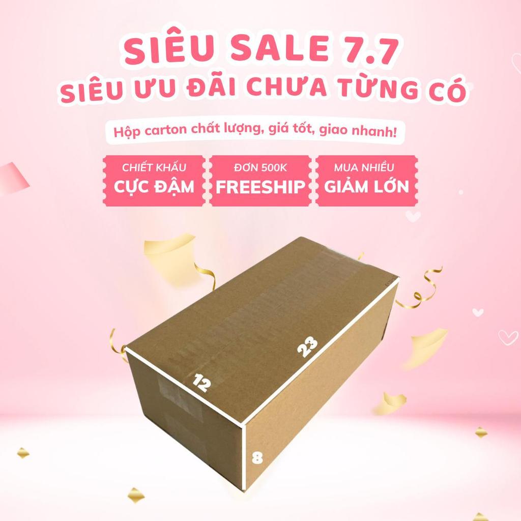 hộp carton 23x12x8 bộ 200 trơn không in xả kho