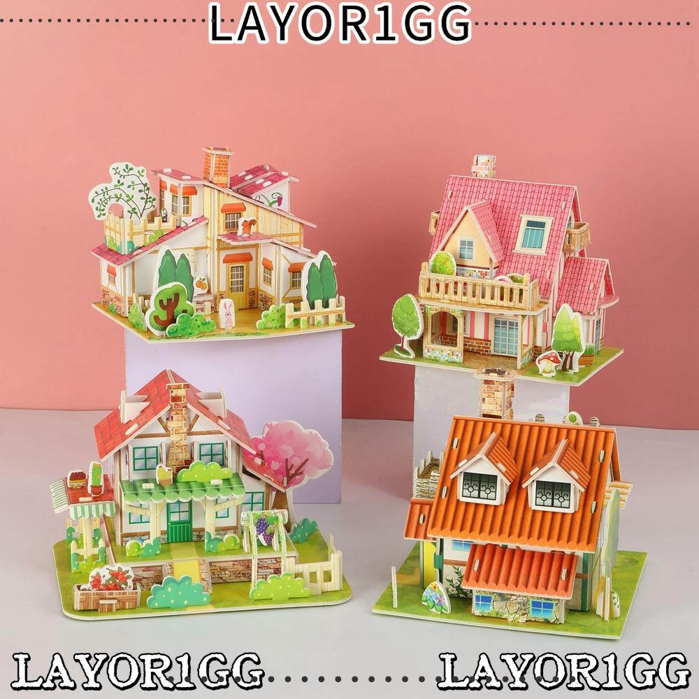 Câu đố mô hình nhà LAYOR1GG, Câu đố ghép hình bằng giấy, Đồ chơi trẻ em Giáo dục sớm Mô hình câu đố 