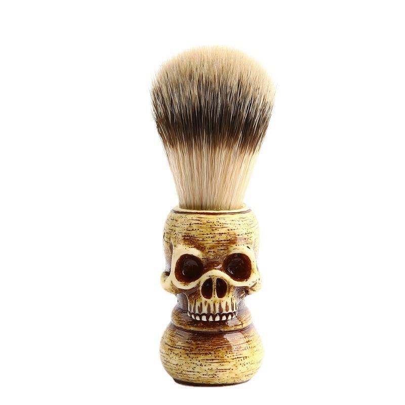 Nhựa Đầu Lâu Badger Bàn Chải Tóc Giả Troll Badger Tóc Đầu Lâu Tạo Kiểu Râu Bàn Chải Rửa Mặt Nam Salo