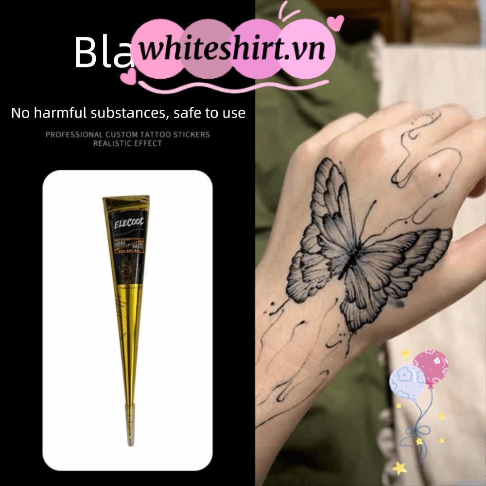 ÁO TRẮNG Kem xăm Henna, Dễ sử dụng Dụng Dụng cụ dán Henna tạm thời, Kem xăm Henna Bán vĩnh viễn Màu 