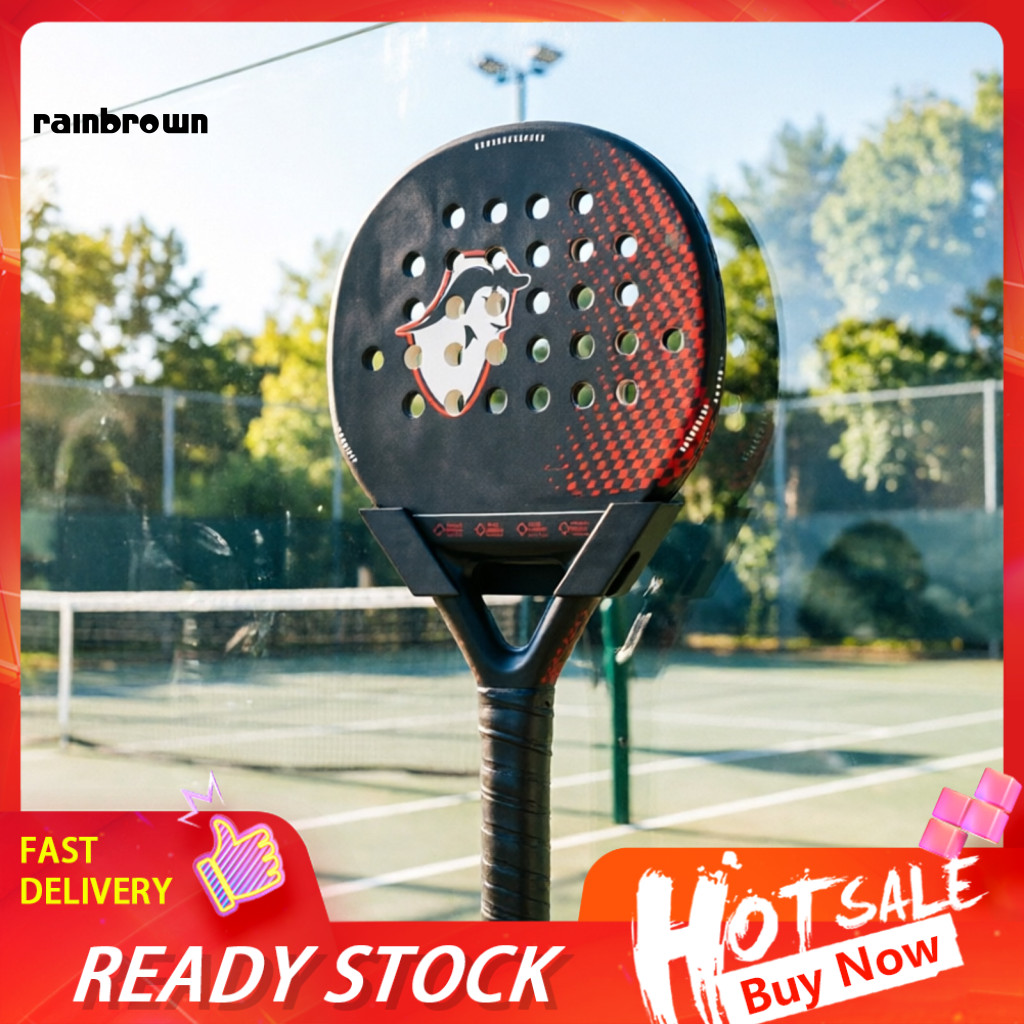 < rainbrown > Giá để bàn Padel Giá để đồ Giá đỡ vợt Padel với cốc hút mạnh cho hàng rào thủy tinh ho