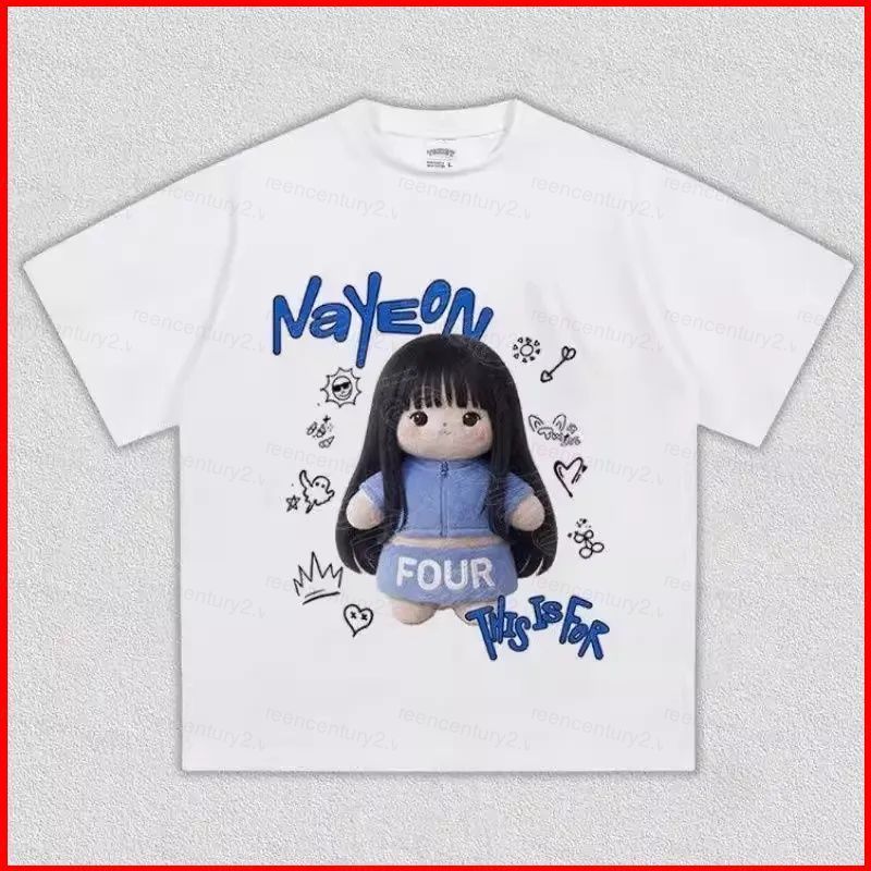 Áo thun cotton dày 220g TWICE IM NAYEON Yoo JeongYeon Hirai Momo Park Ji Hyo áo thun ngắn tay