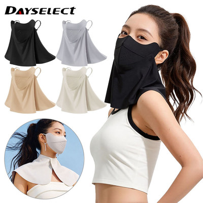 DAYSELECT Sport Riding Ice-Silk Mặt nạ bảo vệ cổ vai có thể tháo rời từ tính thoáng khí