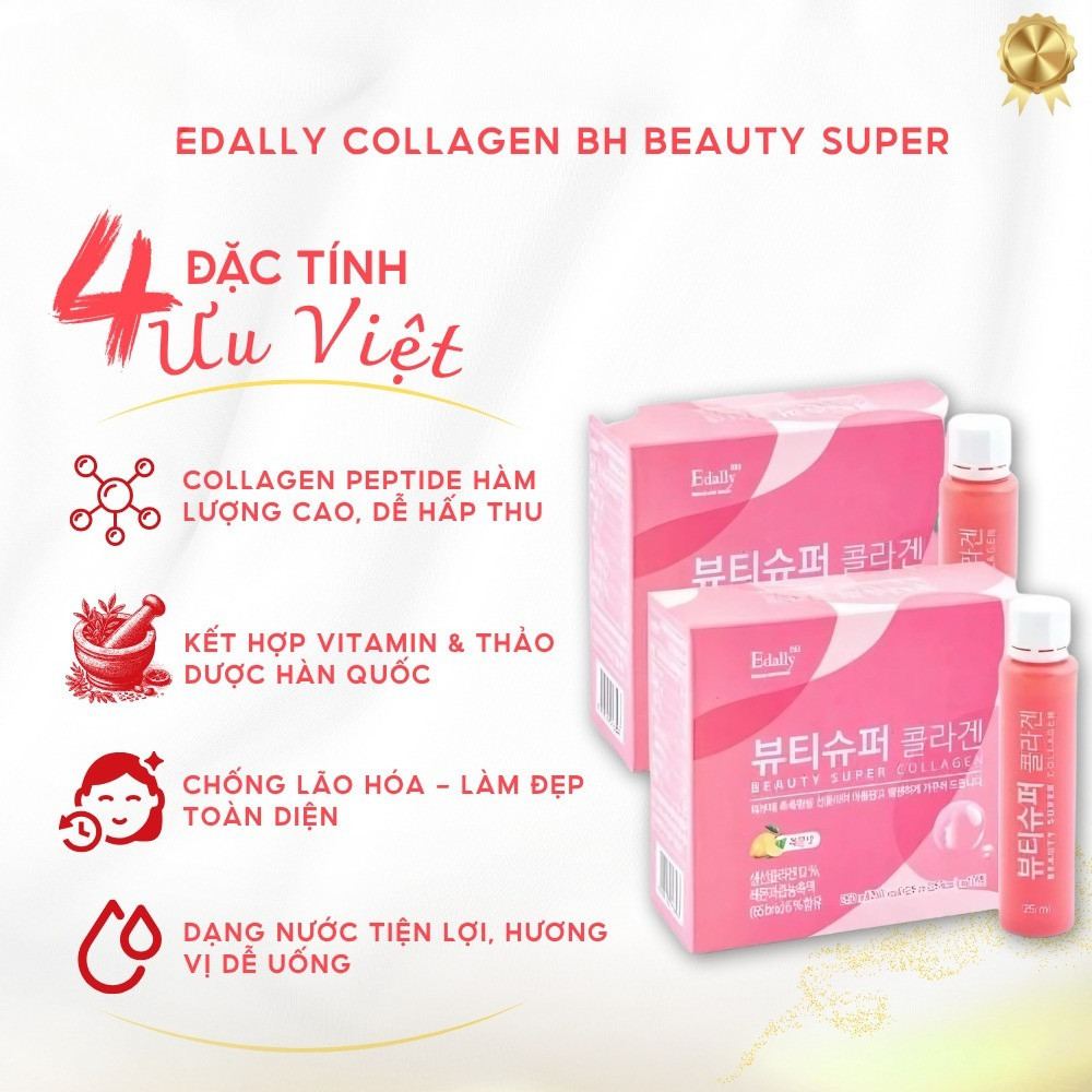 (Có Hoả Tốc) Nước Uống Collagen Edally BH Hộp 10 Chai đẹp Da, Chống Lão Hóa, Sáng Da Của Hàn Quốc - 