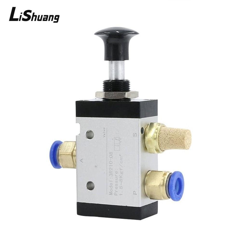 Van điện từ LISHUANG, Khí nén 3 chiều 3R210-08, Van khí thủ công Điều khiển bằng tay không khí 1 / 4