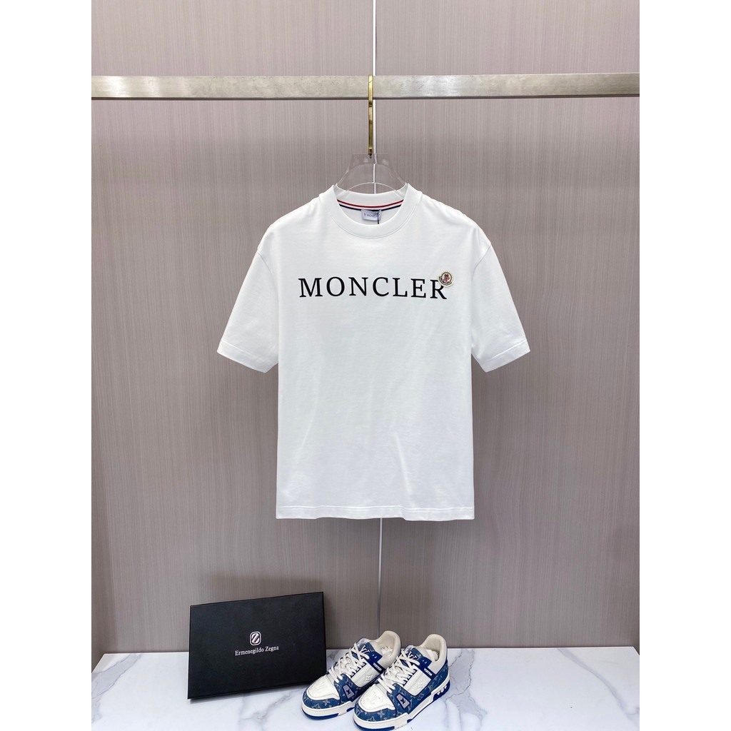 Moncler / Moncler 2026 Cổ Tròn Cổ Điển Áo Thun Ngắn Tay Nam Nữ Phong Cách Tính Khí Thoải Mái Thoải M