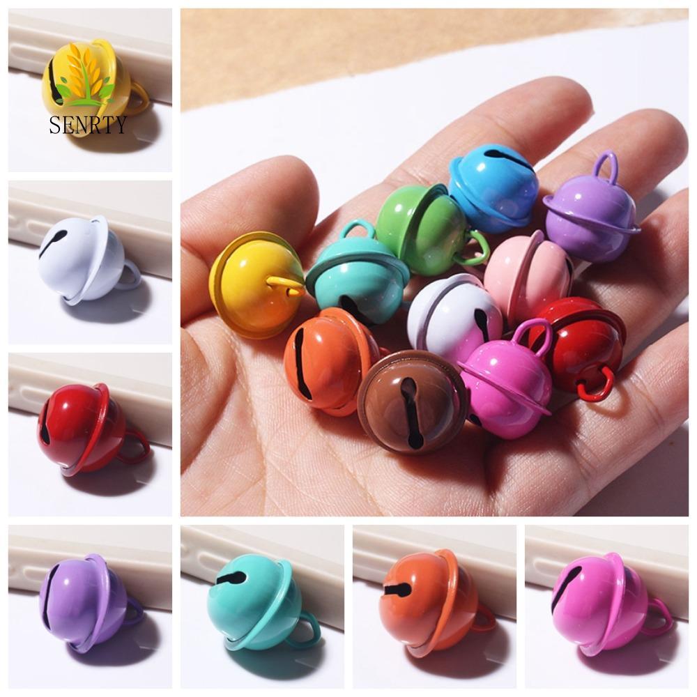 SENRTY 5 chiếc Jingle Bells Hạt kim loại, Chuông 18mm Mặt dây chuyền móc khóa chuông đầy màu sắc, Ch