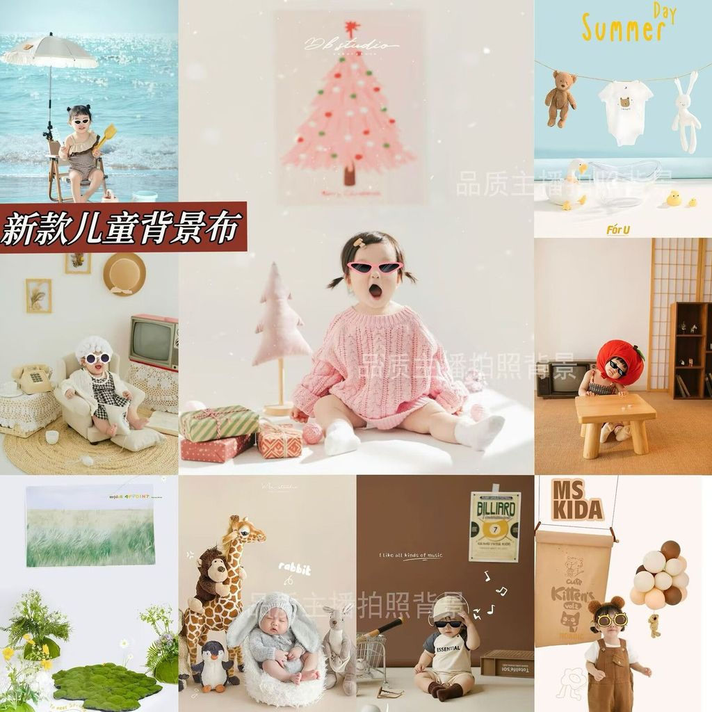 New Product#Children's first birthday photo backdrop, baby birthday selfie studio photography creati