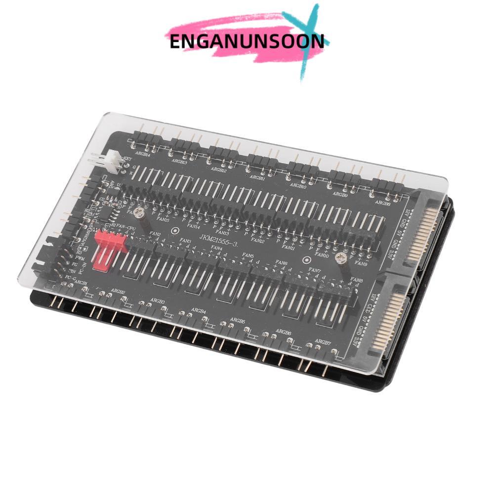 ENGANUNSOON ARGB Hub quạt, với Hub quạt 2 trong 1 4Pin PWM, Hub quạt giao diện 3Pin ARGB SATAs di độ