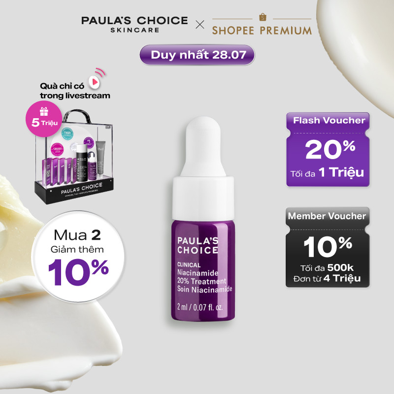 Tinh chất thu nhỏ lỗ chân lông và giảm nếp nhăn Clinical Niacinamide 20% Treatment 2ml 78032