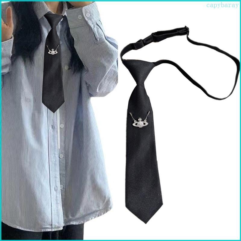 CBY Đồng Phục Cà Vạt Nữ Sinh JK Đồng Phục Phù Hợp Với Cổ Pre-tied Đen Preepy Look